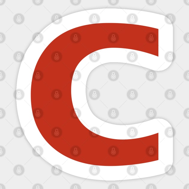 Letter c in Red Text Minimal Typography Sticker by ellenhenryart